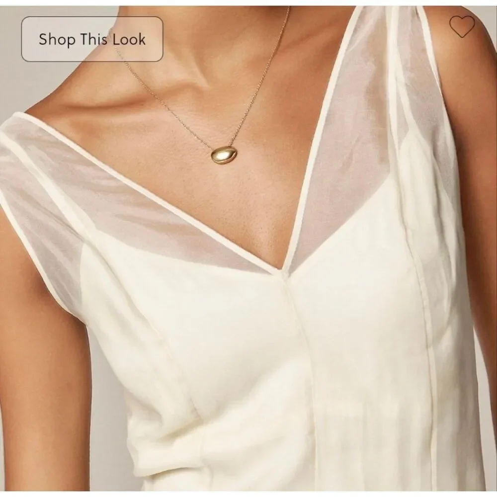 J. Crew Collection Layered Organza Shift Tally Silk Dress in Ivory NWT Size 2